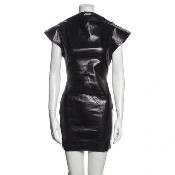 chinese dress ladies Rick Owens Gathered Leather Jersey Mini Dress  Shop Bruce